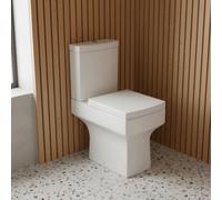 ASRA Close Coupled Toilet Wc Square Design Soft Close Seat White