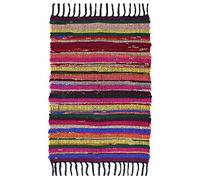 Asraie Eco Friendly Hand Woven & Reversible Cotton Chindi Rag Rug 100% Recycled Cotton Area Rug for Living Room Kitchen Entryway 2x3' (Multicolored)