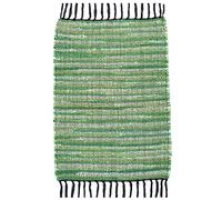 Asraie Eco Friendly Hand Woven & Reversible Cotton Chindi Rag Rug 100% Recycled Cotton Area Rug for Living Room Kitchen Entryway 2x3' (Green)
