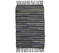 Asraie Eco Friendly Hand Woven & Reversible Cotton Chindi Rag Rug 100% Recycled Cotton Area Rug for Living Room Kitchen Entryway 2x3' (Black Multi)