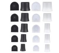 ASREJUR 20 Pcs Pairs Heel Protectors for High Heels,5 Sizes Anti-Noise Shoe Heel Repair,Non-Slip High Heels Replacement Tips,Heel Protectors for Shoes,Grass,Weddings,Flatland (Black, Transparent)