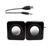 AsrMyjcx 2 Pieces Computer Speakers Wired Speakers 3.5mm Jack Wear Resistant Cube Gaming Speakers Mini Speakers for Desktop Laptop PC