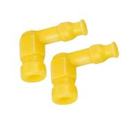 AsrMyjcx 2Pcs Motorcycle Spark Plug Cap Spark Plug Cap Boot Cover Resistor 90° Angle for Motorcycles, Yellow