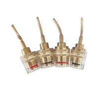 AsrMyjcx 4Pcs Speaker Connector Banana Binding Post Convenient Installation Quick Disconnect Socket Connector 4mm Banana Plug