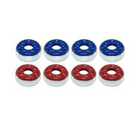 AsrMyjcx 8 Pieces Shuffleboard Pucks Table Games Mini Accessories Stainless Steel and PP Construction Smooth Rolling Suitable for Home Recreation, Red Blue
