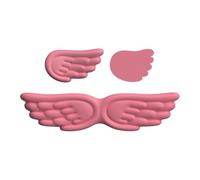 AsrMyjcx Angel Wing Keyboard Mice Wrist Cushion with Cup Mat Coaster for Typist, Rose Red