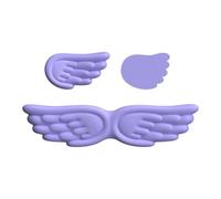 AsrMyjcx Angel Wing Keyboard Mice Wrist Cushion with Cup Mat Coaster for Typist, Violet