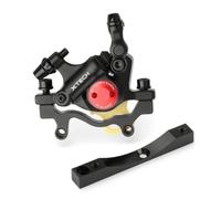 AsrMyjcx Electric Adapter Complete Hydraulic Disc Brake Caliper Assembly With Black Mounting Bracket Lever Arm And Hose Fitting For Brake Replacement Upgrade, Black With Adapter