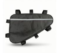 AsrMyjcx Electric Bike Power Pack Frame Bag Triangle Storage Pouch Zip Closure Reflective Strip Cable Port Polyester Shell Suitable for Commuting Riding Home Garage, Array, Black, 39 36 22CM