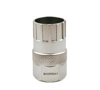 AsrMyjcx Freewheel Cassette Lockring Tool Freewheel Removal Socket Drivetrain Service Tool 45 Steel Textured Grip Suitable for Routine Tune ups Bike Repair, Freewheel Socket