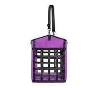 AsrMyjcx Hay Net for Horses, Feed Bag, Feeding Sack Made of Nylon with Adjustable Strap And Mesh for Stable, Travel, Pasture, Violet