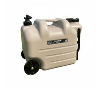 AsrMyjcx Industrial Tank Wheeled Water Carrier Portable Rolling Jug Built-in Spigot PE Construction Suitable for Camping Emergency Outdoor Activities, Khaki