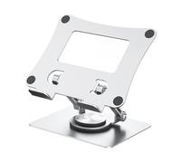AsrMyjcx Laptop Stand Notebook Stand for Collaborative Work,Adjustable Height,Non Slip,Metal 360° Rotation Laptop Riser Phone Holder, silver