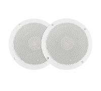AsrMyjcx Marine Audio Device Waterproof Boat Speaker Round Flush Mount Grill PP Base Rubber Paper Construction 80W Peak 80Hz-18kHz 4 Ohm 90 dB IP66 suitable, White