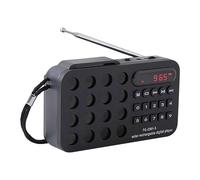 AsrMyjcx Portable Radio with Speaker, Lightweight, Compact, Rechargeable, for on The Go, Black