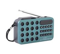 AsrMyjcx Portable Radio with Speaker, Lightweight, Compact, Rechargeable, for on The Go, Blue