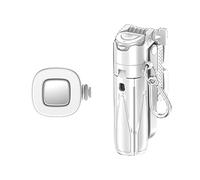 AsrMyjcx Portable Selfie Rod Aluminum Alloy Multipurpose Pocket Rechargeable Extendable with Cellphone Mount for Smartphones Vlog, White