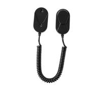 AsrMyjcx Remote Control Holders with Spring Ropes, Retractable Security Cable, Space Saving Remote Holder, Organizer for Wood Wall, Black
