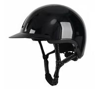 AsrMyjcx Riding Hat Horse Riding Helmet Headgear Adjustable Buckle Washable Breathable Mesh Liner Suitable for Children Adults Daily Lessons Outdoor Practice Home, Glossy Black, S50-53cm