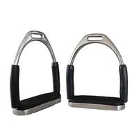 AsrMyjcx Stainless Steel Equestrian Riding Support With Hinged Legs Rubber Padded Polished 304 Steel Secure Foot Placement suitable for schooling training show jumping, Silver Without Retail Box