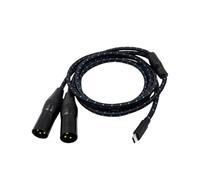 AsrMyjcx Type C to Double XLR Male Audio Cable 3 Pin Sturdy Portable Lightweight Braided Nylon for Connecting Mobile Phone Laptops