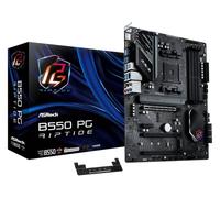 ASRock B550 PG Riptide DDR4 Motherboard, AMD Socket AM4, 1x PCIe 4.0 x16, 2x PCIe 3.0 x16, 1x PCIe 3.0 x1, 1x M.2 KeyE for WiFi, ATX, 3x USB 3.2 Gen2x2 Type-C, Killer E3100G 2.5G LAN, HDMI, 6x SATA3