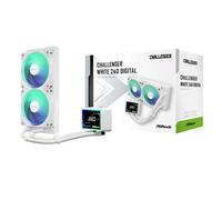 ASRock Challenger 240 Digital AIO CPU Cooler - White 240mm ARGB 3 Inch Screen Intel/AMD