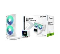 ASRock Challenger 240 Digital AIO CPU Cooler - White 240mm ARGB 3 Inch Screen Intel/AMD