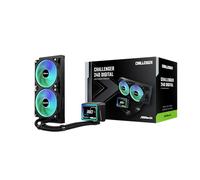 ASRock Challenger 240 Digital All-in-One Liquid CPU Cooler, 240mm Radiator, 3" Intelligent Digital Display, ARGB Lighting, 0dB Mode, 6 Year Warranty