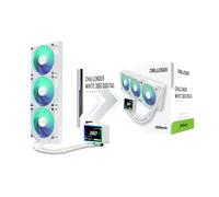 Asrock Challenger 360 Digital White Aio Liquid Cpu Cooler, 360Mm Radiator, Triple 120Mm Pwm Argb Fans, 3? Digital Display, Intel Lga1700/1851 & Amd Am5/Am4 Compatible