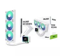 Asrock Challenger White 360 Digital. Type: Liquid cooling kit Fan diameter: 12 cm Rotational speed (min): 1200 RPM Maximum air pressure: 1.44 mmH2O Bearing type: Rifle bearing. Product colour: White