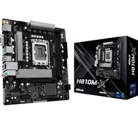 ASRock H810M-X Intel Core Ultra (Series 2) LGA1851 DDR5 up to 6400MHz M.2 Key E for WiFi 128GB SATA3 6.0 Gb/s Micro ATX Motherboard PCIe 4.0 H810 2.5G LAN USB3.2