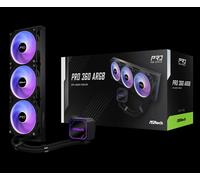 ASRock Pro 360 ARGB AIO Hydro CPU Cooler, White, 3 x 120mm ARGB PWM Fans, Intel