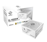 ASRock Steel Legend SL-1000GW 1000W 80 Plus Gold & Cybenetics Platinum Full Modular Power Supply ATX3.1 PCIe5.1 Ready with Dual Color 12V-2x6 Cable 10 Years Warranty White Edition Japanese Capacitor