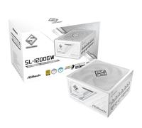 ASRock Steel Legend SL-1200GW 1200W 80 Plus Gold & Cybenetics Platinum Full Modular Power Supply ATX3.1 PCIe5.1 Ready with Dual Color 12V-2x6 Cable 10 Years Warranty White Edition Japanese Capacitor