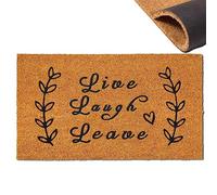 Assaoy Live Laugh Leave Funny Doormats,Coco Coir Outdoor Door Mat with Heavy Duty Backing,Floor Embroidered Mat Entrance Rubber Rugs Indoor Outdoor Home Decora Easy to Clean 30”x18”
