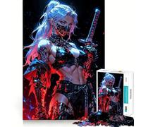 Assassin Anime Woman Jigsaw Puzzles for Adults 1000 Piece Recreational Game Clean Connection Pattern Assemble Table Accent (50x75cm)