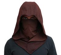 Assassin Hood and Mask Wool Ninja Balaclava Adaptable Hoodie Casual Ren Faire Cosplay LARP Costume Cowl