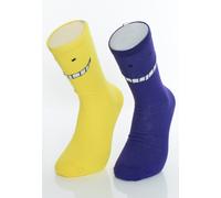 Assassination Classroom - Koro Sensei Crew Pack Of 2 Yellow/Purple - Socks - multicolored - EU 39-42 - 80% Cotton, 20% Polyester EU 39-42