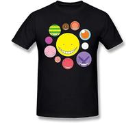 Assassination Classroom T Shirt Assassination Classroom Korosensei Face T-Shirt Fun Short Sleeve Tee Shirt Basic Men Tshirt Black XL