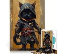 Assassins Chibi Cat 1000 Piece Jigsaws for Adults Puzzle Unwind Game Sharp Edge Playful Challenge Home Accent (38x26cm)