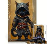Assassins Chibi Cat Hard Jigsaw Puzzle for Adults 1000 Pieces Restful Game Smooth Joint Family Bond Art Decor (38x52cm)
