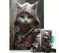 Assassins Chibi Cat Jigsaw 1000 Pieces for Teenagers Brain Skill Bright Hue Pattern Assemble Xmas Surprise (50x75cm)
