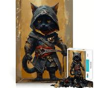 Assassins Chibi Cat Jigsaw Puzzle 1000 Piece for Teenagers Leisure Game Real Thick Fun Activity Great Gift (50x75cm)