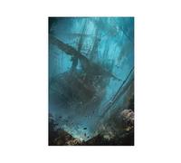 Assassin's Creed Black Flag - The Sunken Ship Canvas Poster Wall Art Decor Print Picture Paintings for Living Room Bedroom Decoration 16x24inch(40x60cm)
