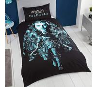 Assassin's Creed Valhalla Reversible Black/Blue Single Duvet Cover Set Bedding Bed Set