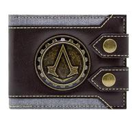 Assassin's Syndicate Creed London Metal Cog Emblem Wallet Bi-Fold ID & Card Holder, Brown