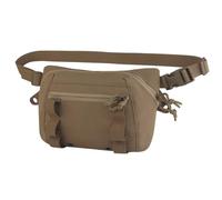 Assault Dangler Pouch with Elastic Loops Panel*2, Hook Loop Tongue for Plate Carrier Chest Rig, Top Arc Opening Half Zip Tactical Fanny Pack Sling Bag Concealed Carry EDC, IFAK Medical Drop Pouch