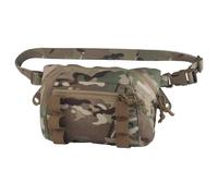 Assault Dangler Pouch with Elastic Loops Panel*2, Hook Loop Tongue for Plate Carrier Chest Rig, Top Arc Opening Half Zip Tactical Fanny Pack Sling Bag Concealed Carry EDC, IFAK Medical Drop Pouch, MC