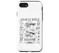 Assault Rifle Vintage Gun Military Weapon Firearm Patent Case for iPhone SE (2020) / 7 / 8